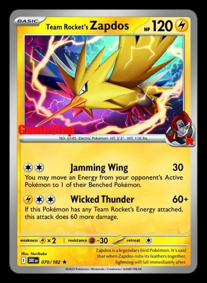 Team Rocket's Zapdos (Gamestop Exclusive)